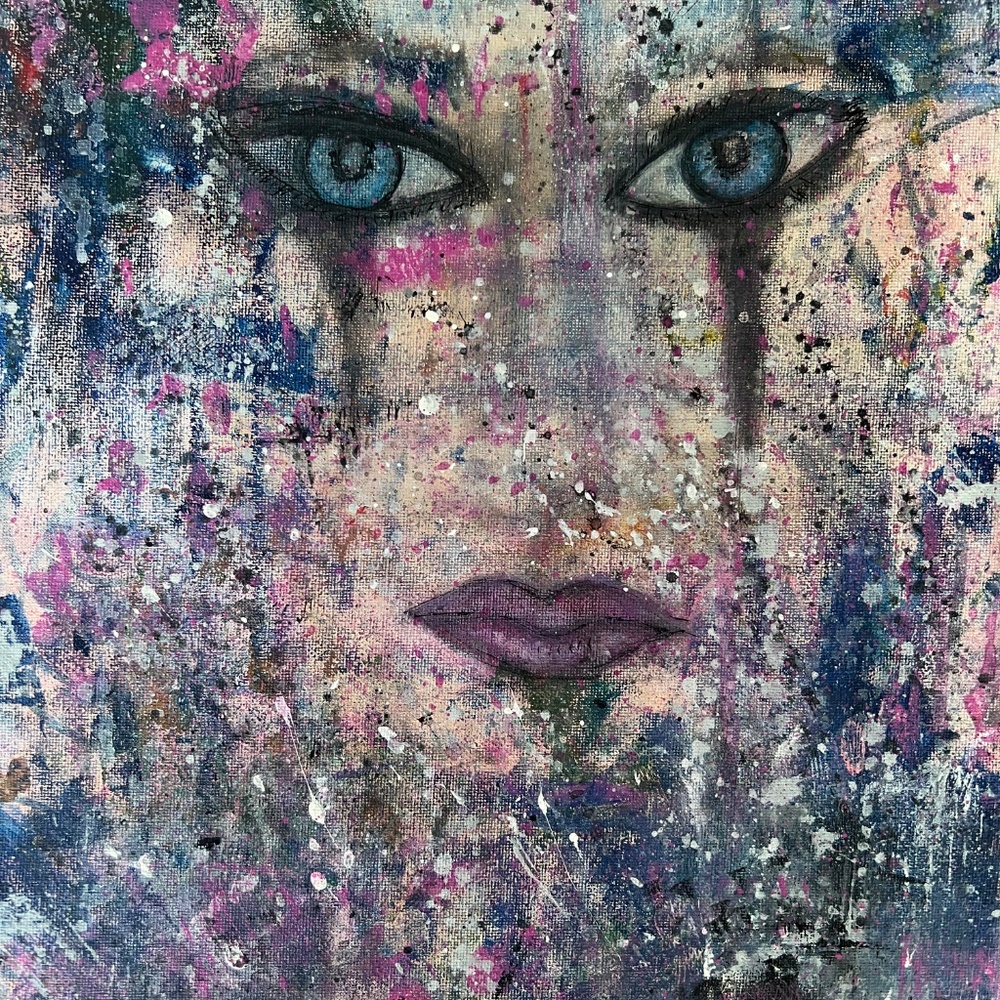 Eye Catching – Abstract Acrylic Painting of a Woman | 11x14 Canvas Pop Art - Picture 16 of 16